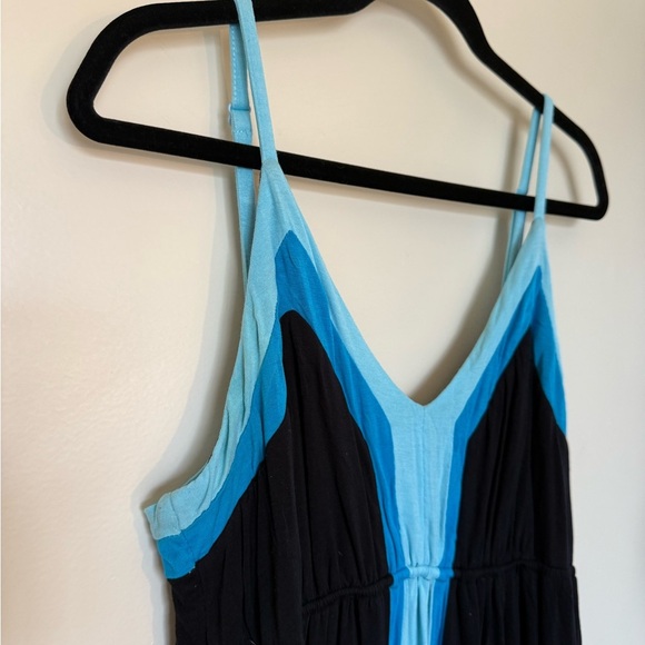 INC International Concepts Black & Blue Maxi Dress with Spaghetti Straps Size XL - Picture 4 of 8